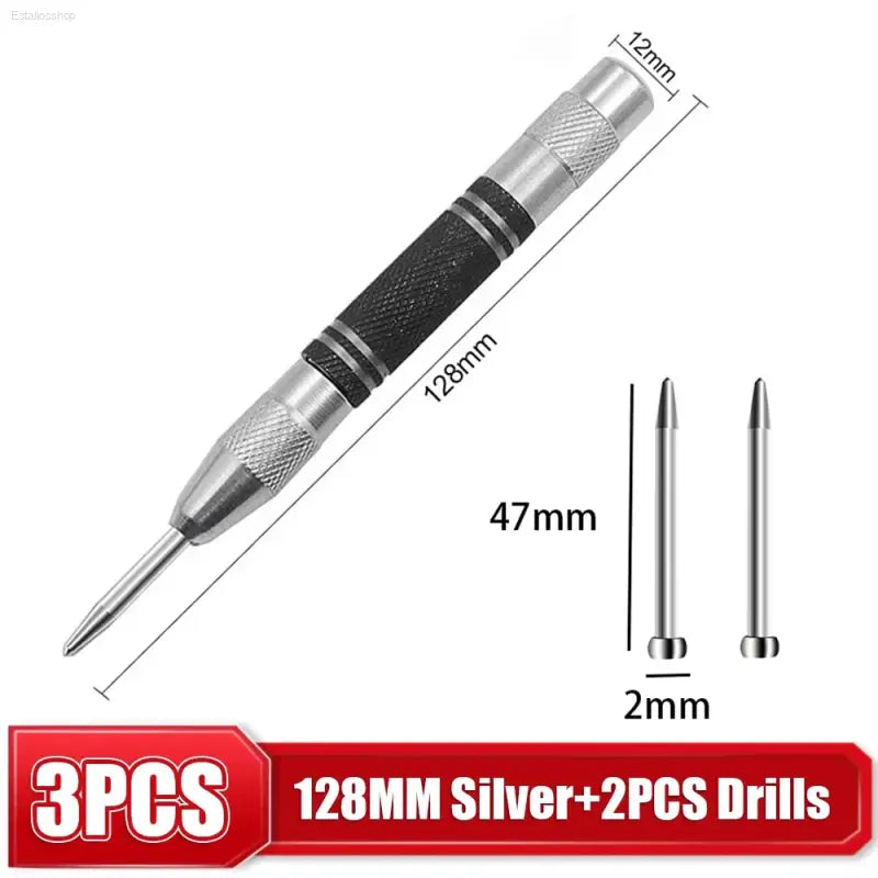 High Carbon Steel Automatic Center Punch with Adjustable Spring for Woodworking and Metal Drilling Enthusiasts
