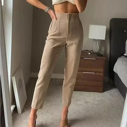 High Waist Traf Fashion Office Pants