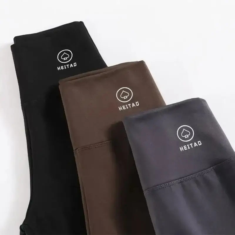 Folded high waisted seamless leggings in black, brown, and gray for sports fitness