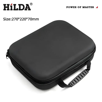 Black zippered carrying case with handle for Hilda Large Capacity Shock-Absorbing Tool Bag