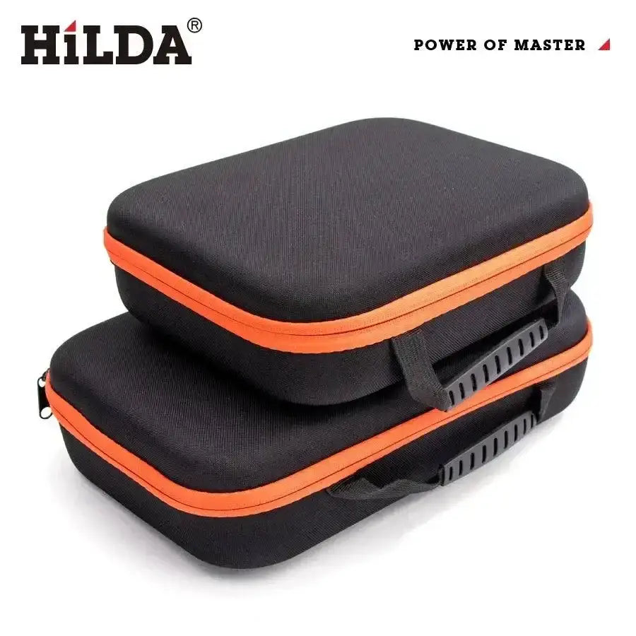 Stacked black and orange tool cases from Hilda Large Capacity Shock-Absorbing Tool Bag