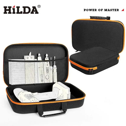 Black and orange Hilda Large Capacity Shock-Absorbing Tool Bag for all your gear