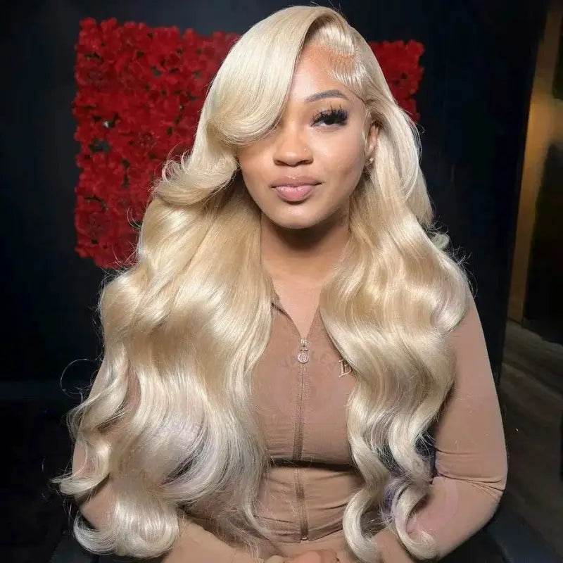 Bombshell Blonde Body Wave Lace Frontal Human Hair Wig Okay, Here's that Product Description you Wanted: Get Ready to Turn Heads - Estalios