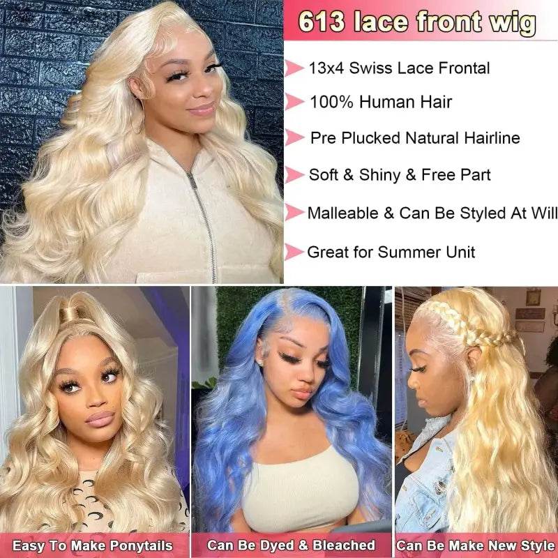Bombshell Blonde Body Wave Lace Frontal Human Hair Wig Okay, Here's that Product Description you Wanted: Get Ready to Turn Heads - Estalios