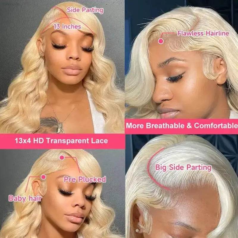 Bombshell Blonde Body Wave Lace Frontal Human Hair Wig Okay, Here's that Product Description you Wanted: Get Ready to Turn Heads - Estalios