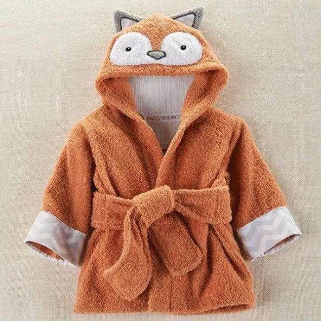 Adorable Orange Fox Baby Hooded Bathrobe for Cozy Comfort - Estalios