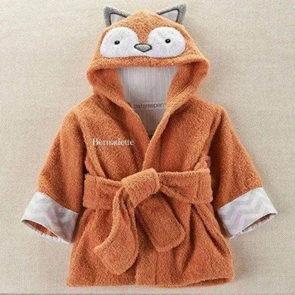 Adorable Orange Fox Baby Hooded Bathrobe for Cozy Comfort - Estalios
