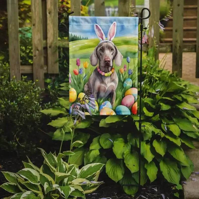 Hop Into Easter with this Adorable Dog Garden Flag! **product Description** Spruce Up your Easter Decor with this Delightful Easter Dog Garden Flag! Featuring - Estalios