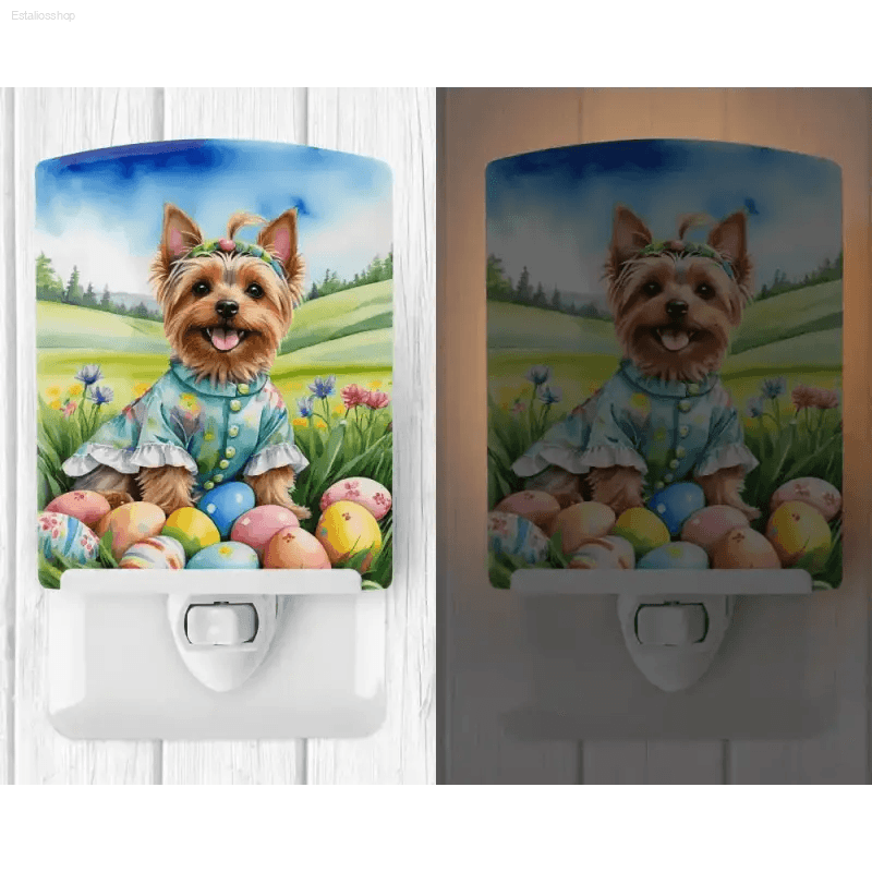 Hop Into Easter with this Yorkie Easter Night Light! Illuminate your Easter Celebrations with our Adorable, Made in Usa Yorkie Easter Night Light. this Charming Night - Estalios
