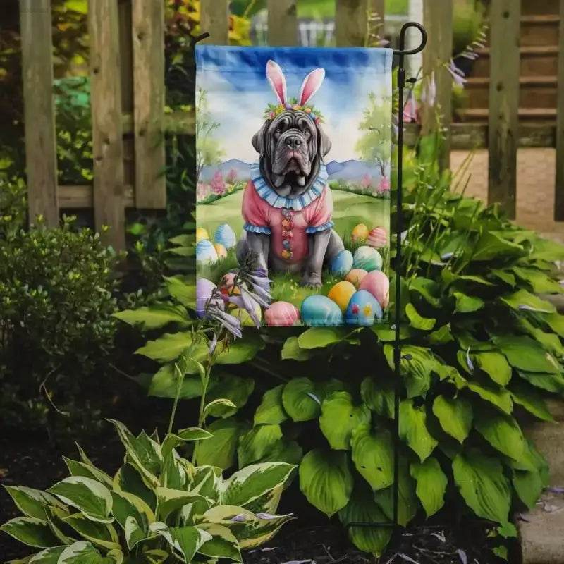 Hop Into Spring with this Adorable Easter Dog Garden Flag! Celebrate Easter with this Charming Garden Flag Featuring a Watercolor Dog Dressed in Festive Easter Attire. - Estalios