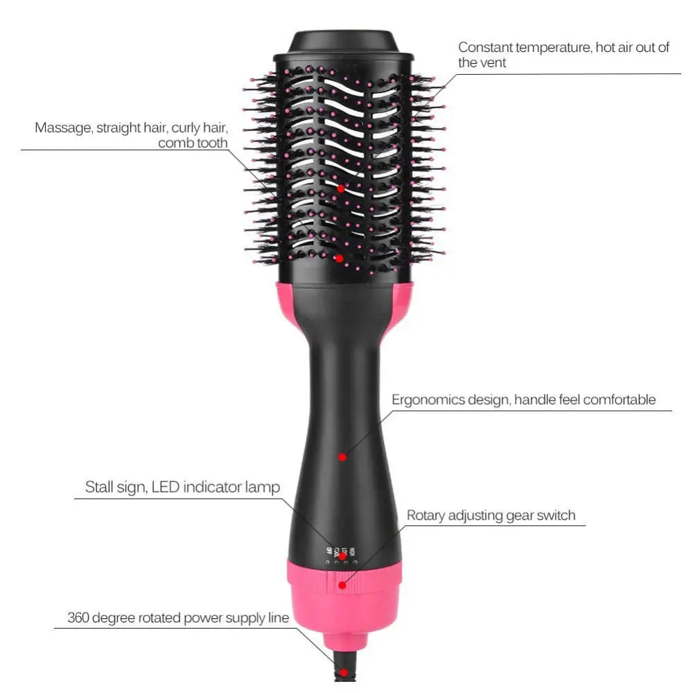 Hot Air Brush Styles & Straightens with temperature control for perfect styling every time