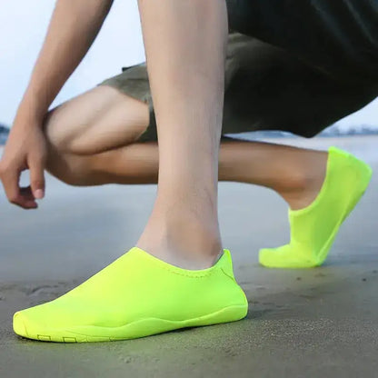 Neon green water shoes from Hot Shoe Deals for women’s adventures and fun outings