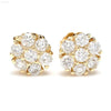 Gold and diamond cluster earrings.