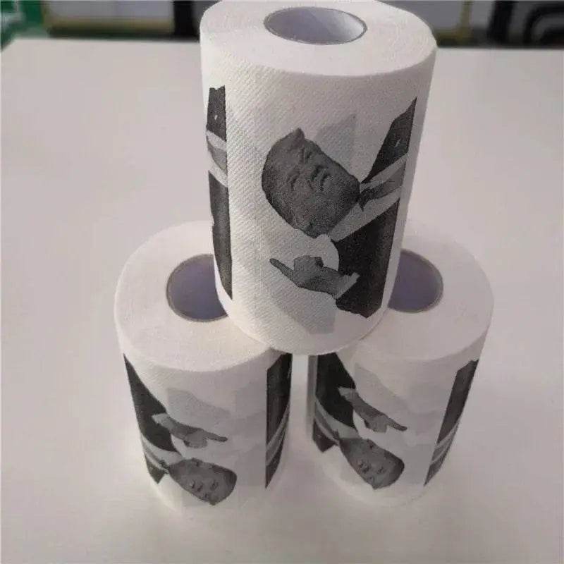 Toilet paper with Trump’s image.