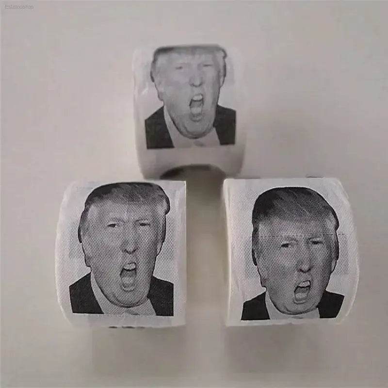 Toilet paper with Trump’s face.
