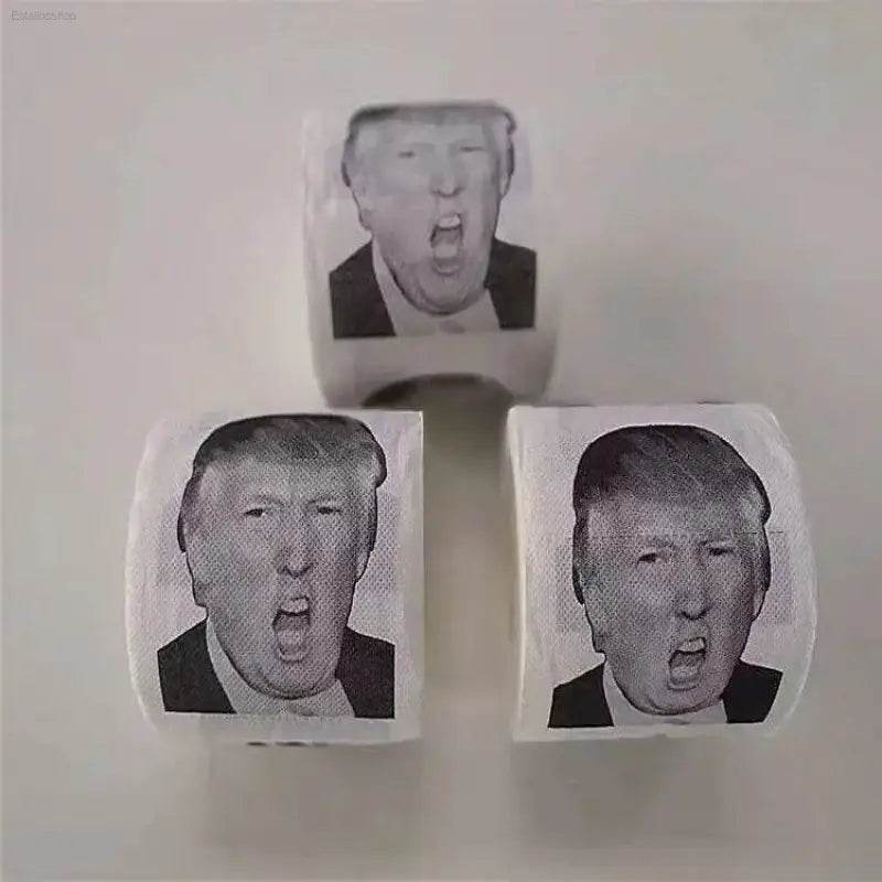 Toilet paper with Trump’s face.