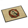 Husky Holiday Welcome: Floral Wreath Doormat! Get Ready to Welcome Guests with our Husky-themed Doormat, Featuring a Beautiful Floral Wreath - Estalios