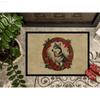 Husky Holiday Welcome: Floral Wreath Doormat! Get Ready to Welcome Guests with our Husky-themed Doormat, Featuring a Beautiful Floral Wreath - Estalios