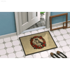 Husky Holiday Welcome: Floral Wreath Doormat! Get Ready to Welcome Guests with our Husky-themed Doormat, Featuring a Beautiful Floral Wreath - Estalios