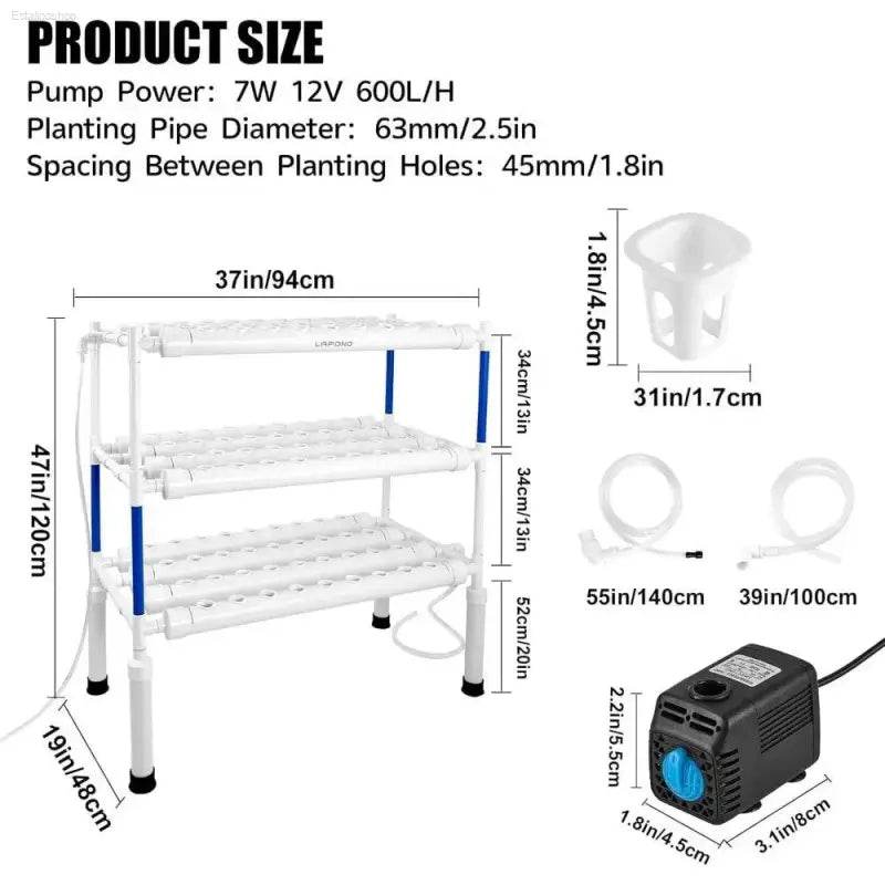 Hydroponic Planting System with 108 Sites and Timers - Estalios