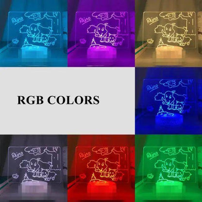 Illuminated Acrylic Message Board with Wooden Base for Fun Decor - Estalios