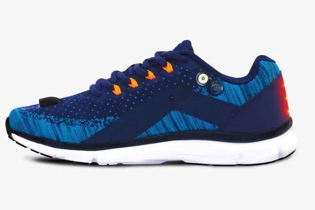 Illuminated Night Runner Shoes in Blue and Purple for Safety - Estalios