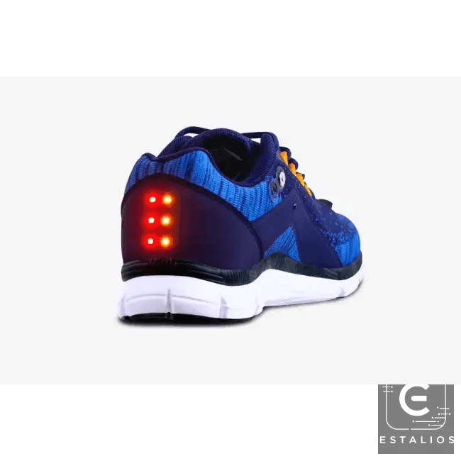 Illuminated Night Runner Shoes in Blue and Purple for Safety - Estalios