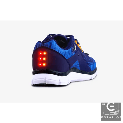 Illuminated Night Runner Shoes in Blue and Purple for Safety - Estalios