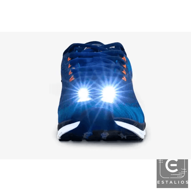 Illuminated Night Runner Shoes in Blue and Purple for Safety - Estalios