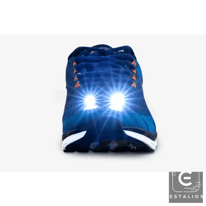 Illuminated Night Runner Shoes in Blue and Purple for Safety - Estalios