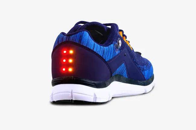 Illuminated Night Runner Shoes in Blue and Purple for Safety - Estalios