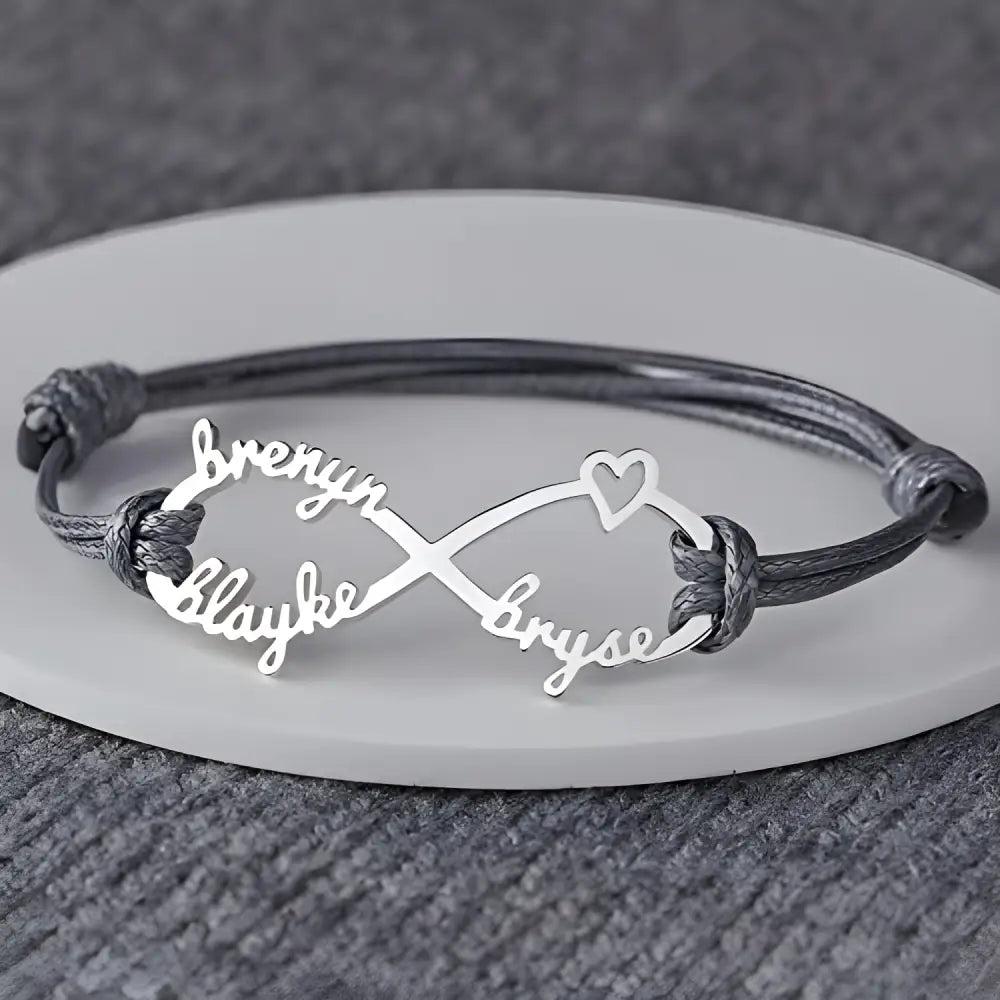 Personalized Infinity Bracelet with Names for Mom Jewelry - Stylish Mom Bracelet