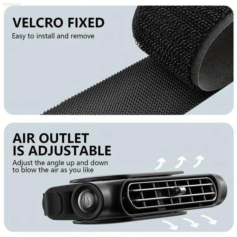 JOYTUTUS Car Seat Fan USB Plug-In Dual Turbo High Wind Power Car Interior Rear Pillow Car Fan with Independent Switch & Adjustable Air Outlet for Personalized Comfort