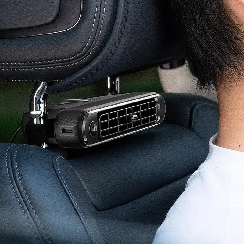 JOYTUTUS Car Seat Fan USB Plug-In Dual Turbo High Wind Power Car Interior Rear Pillow Car Fan with Independent Switch & Adjustable Air Outlet for Personalized Comfort