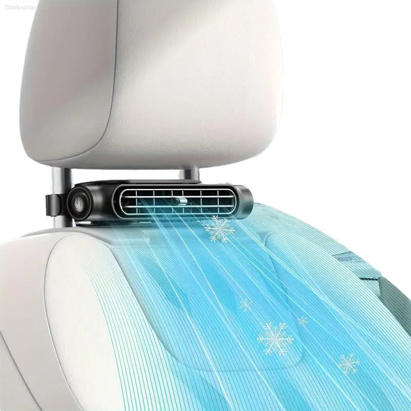 JOYTUTUS Car Seat Fan USB Plug-In Dual Turbo High Wind Power Car Interior Rear Pillow Car Fan with Independent Switch & Adjustable Air Outlet for Personalized Comfort