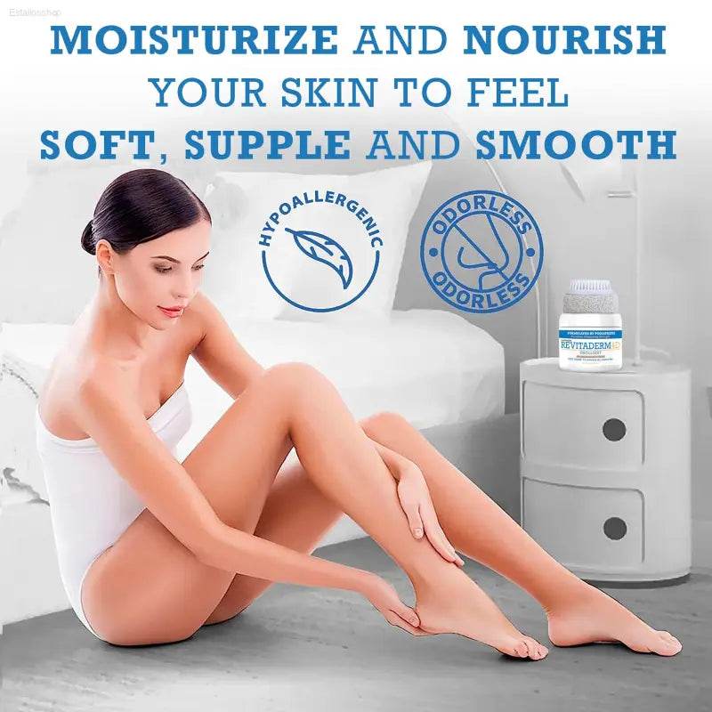 Activelife Revitaderm 4D Urea Foot Cream - Intensive Moisturizer for Dry, Cracked Skin on Feet, Hands, Elbows & Knees, Plus Free Pumice Stone - 4Oz Ultra Repair Formula with Callus Remover - Estalios