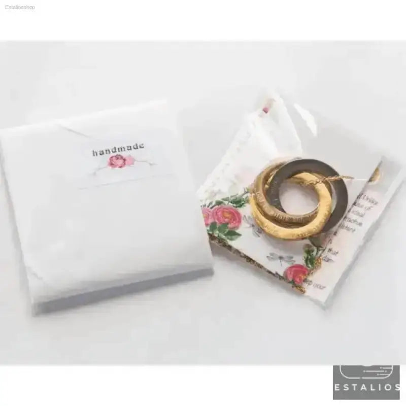 Interlocking Gold and Gray Rings Necklace for Timeless Elegance - Estalios