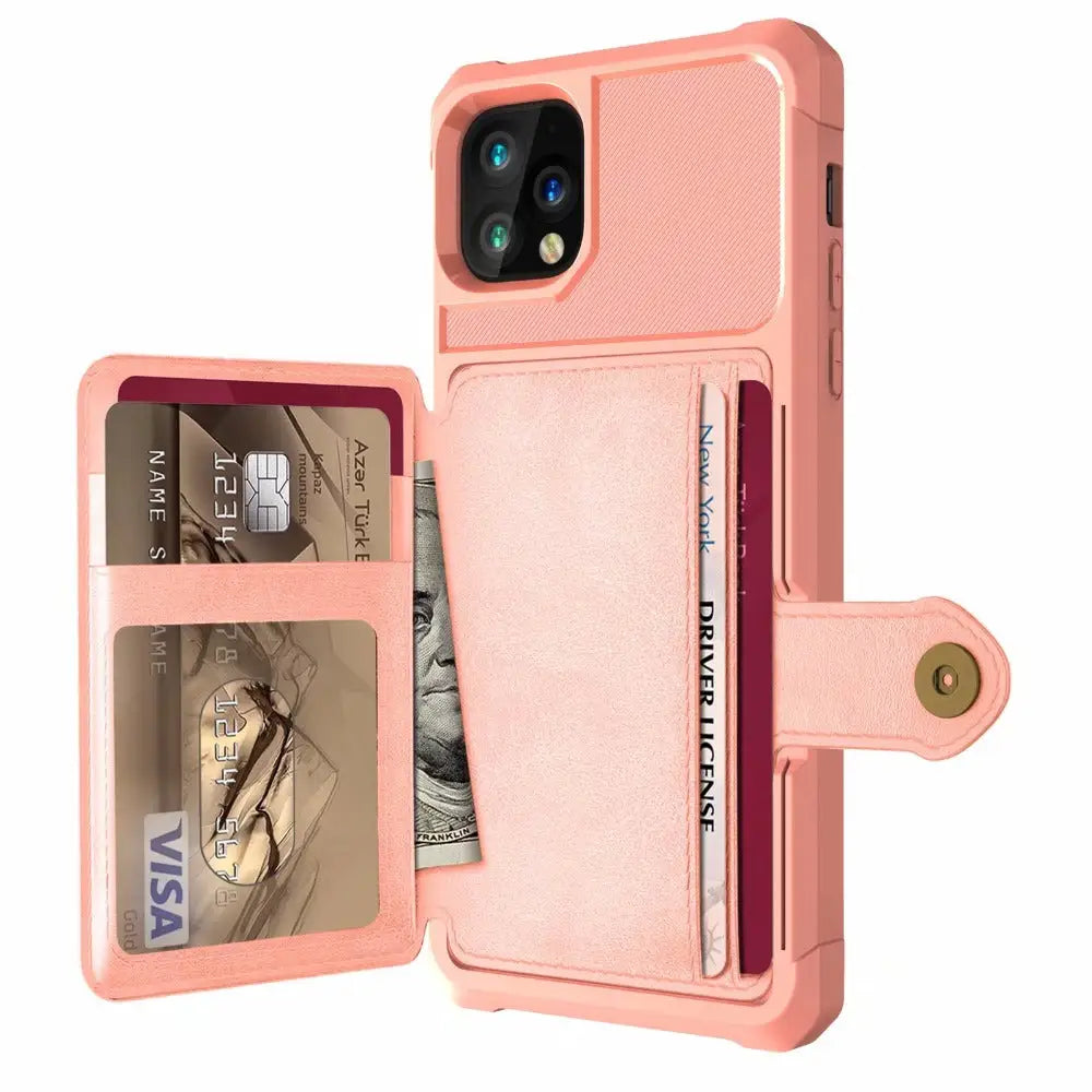 Stylish pink wallet phone case for iPhone 13 Pro Max, perfect magnetic leather wallet