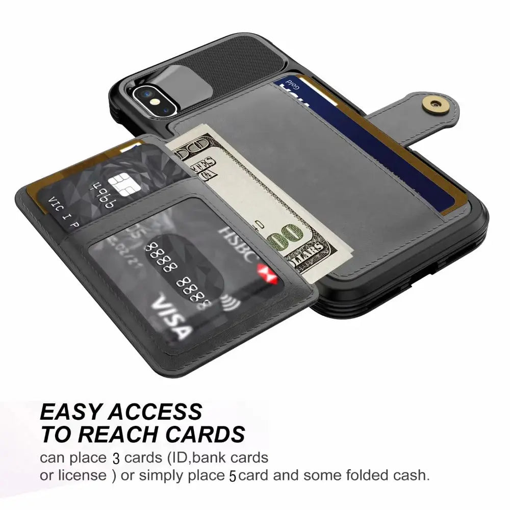 IPhone 13 Pro Max Wallet Cases SOLD featuring a magnetic leather wallet with cards and cash