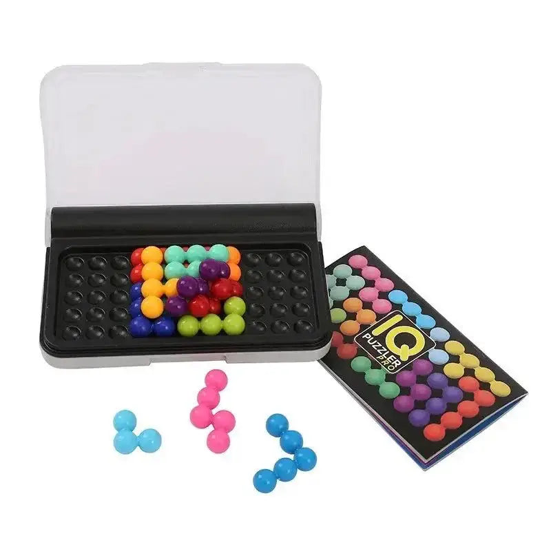 Colorful IQ Fit Brain Teaser Puzzle Board Game featuring classic pyramid plate design