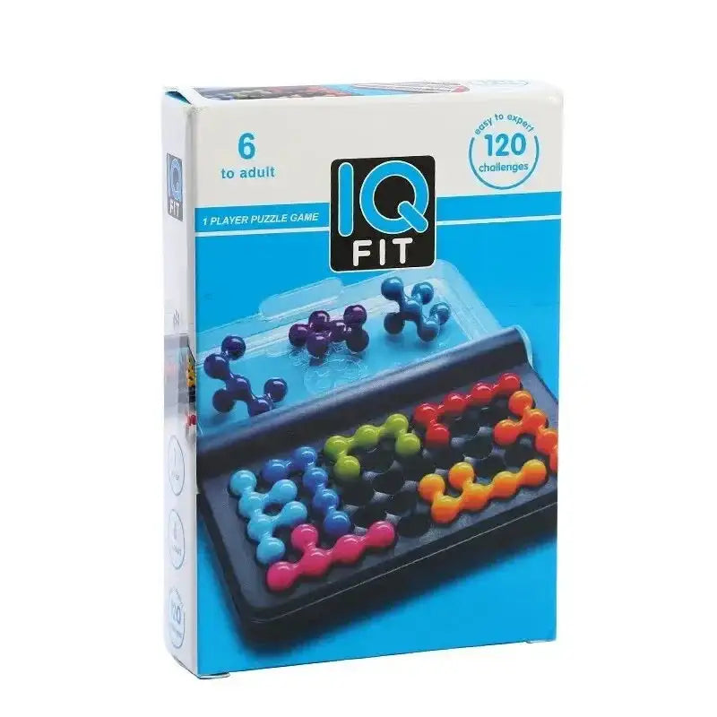 IQ Fit puzzle box for the IQ Fit Brain Teaser Puzzle Board Game, a classic pyramid plate