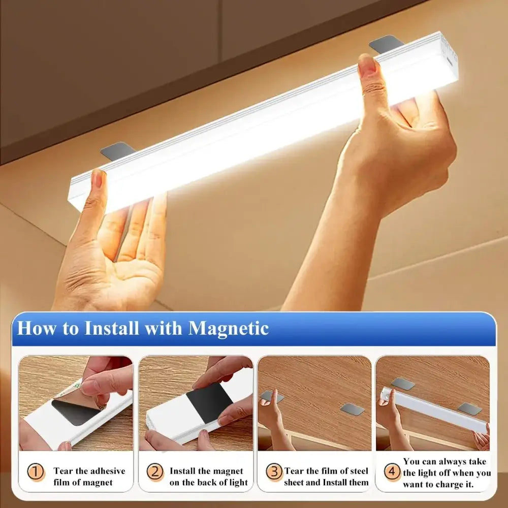 Easy installation guide for Iralan Sensor LED cabinet lights with a magnetic setup