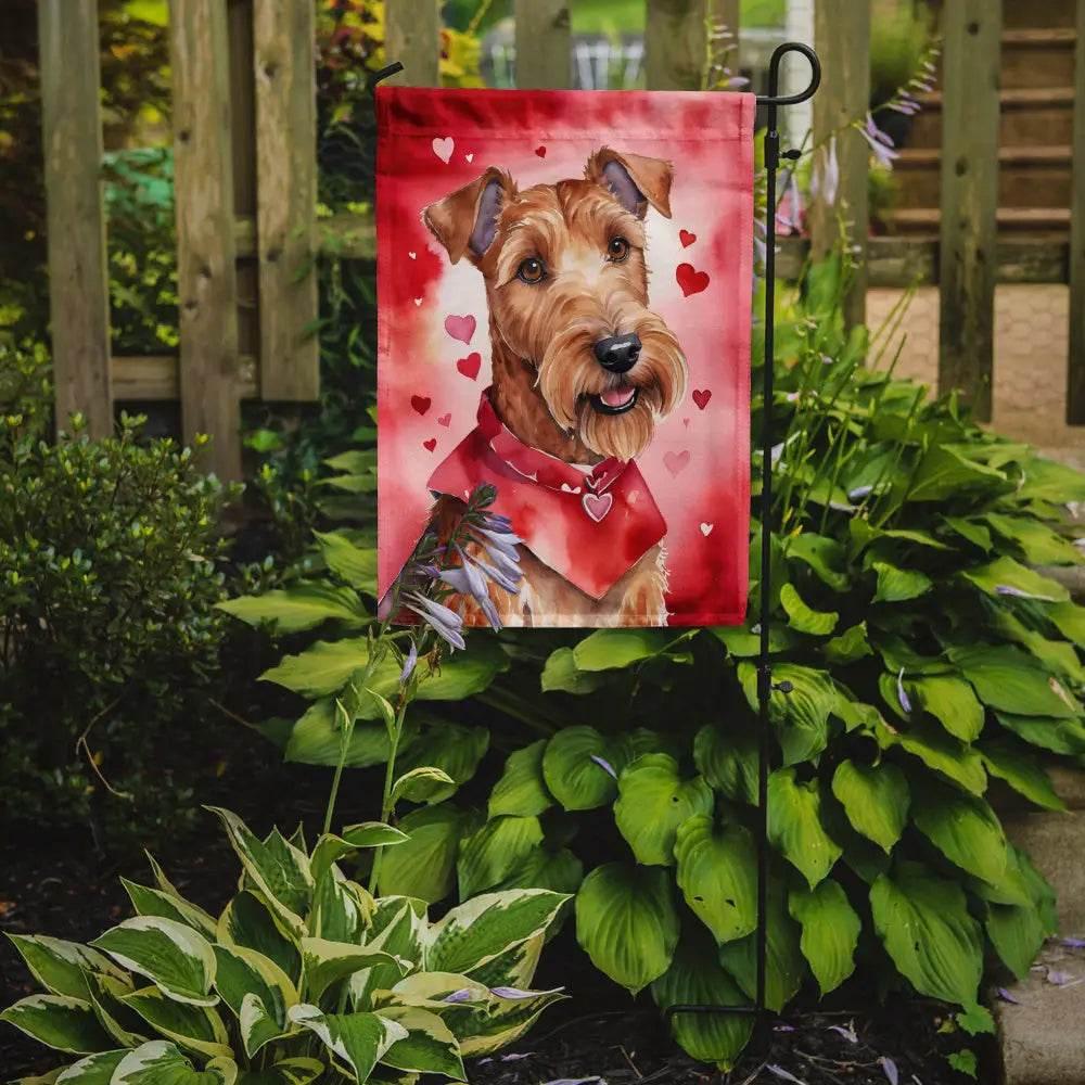 Irish Terrier Valentine Garden Flag for Outdoor Decor - Estalios