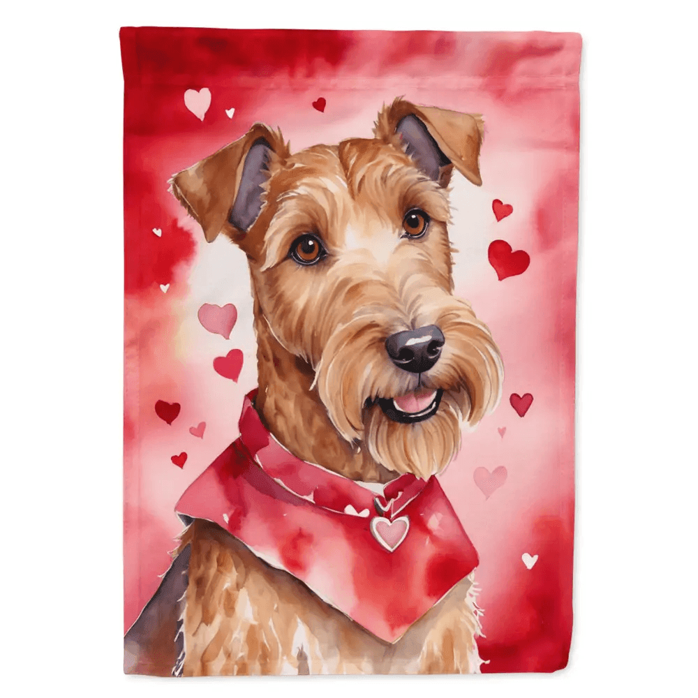Irish Terrier Valentine Garden Flag for Outdoor Decor - Estalios