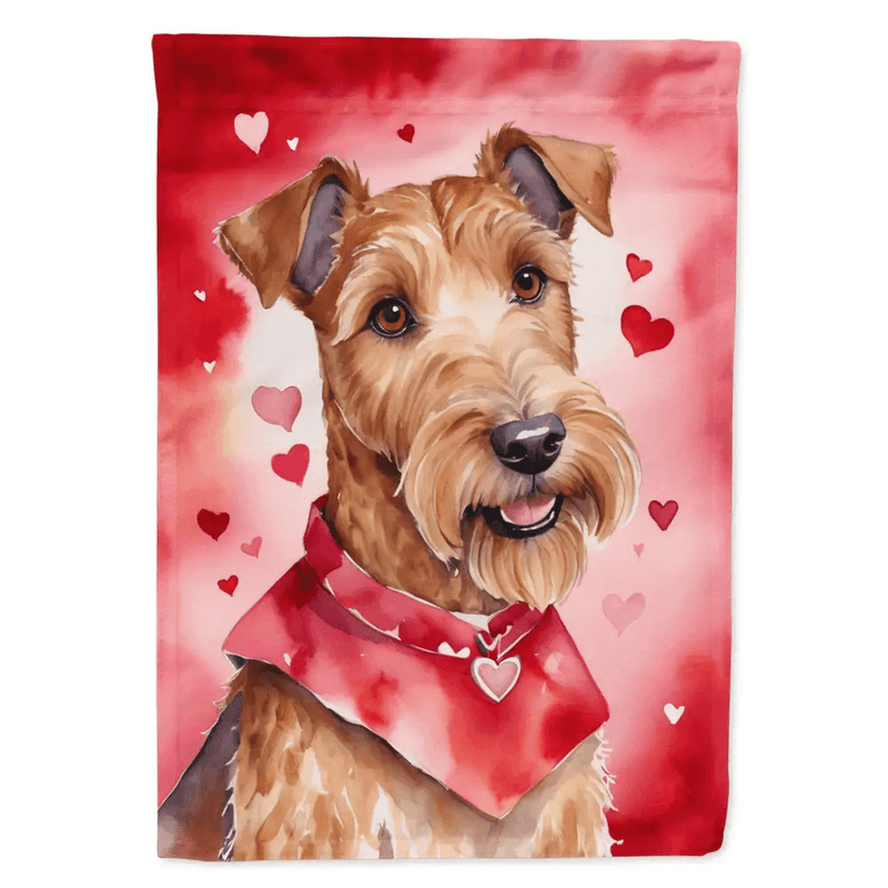 Irish Terrier Valentine Garden Flag for Outdoor Decor - Estalios
