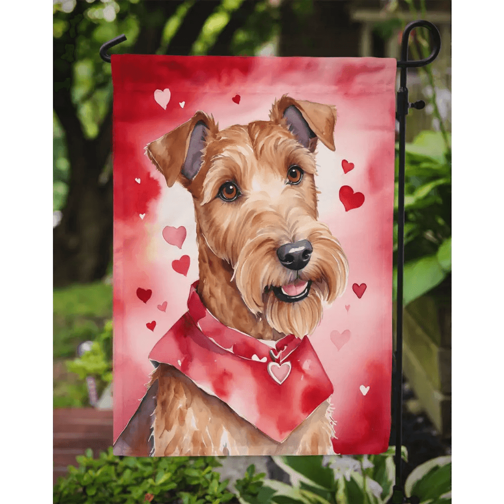 Irish Terrier Valentine Garden Flag for Outdoor Decor - Estalios