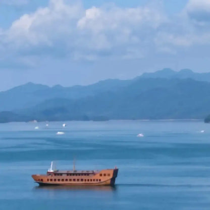 Wooden passenger boat featured in Island Ferry Buy Test Product for your next adventure