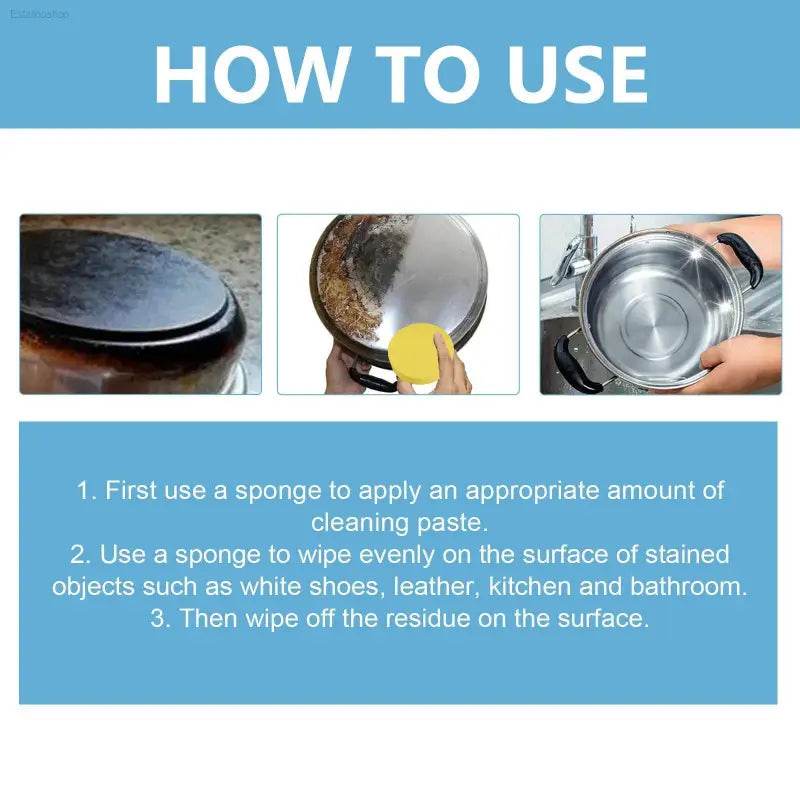 Cleaning paste instructions.