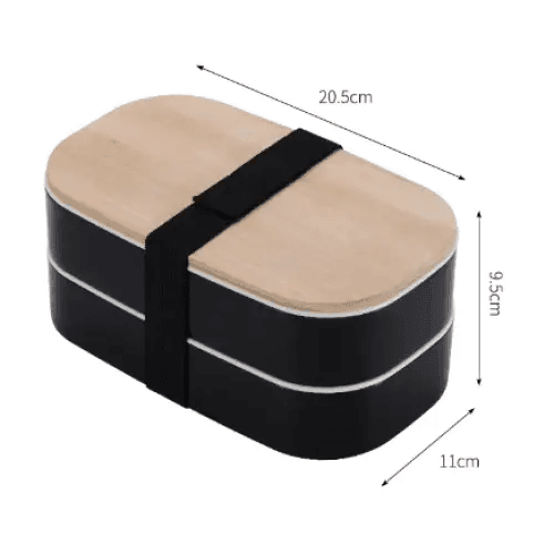 Japanese Style Bamboo Lid Sealed Bento Box with Tableware - Estalios
