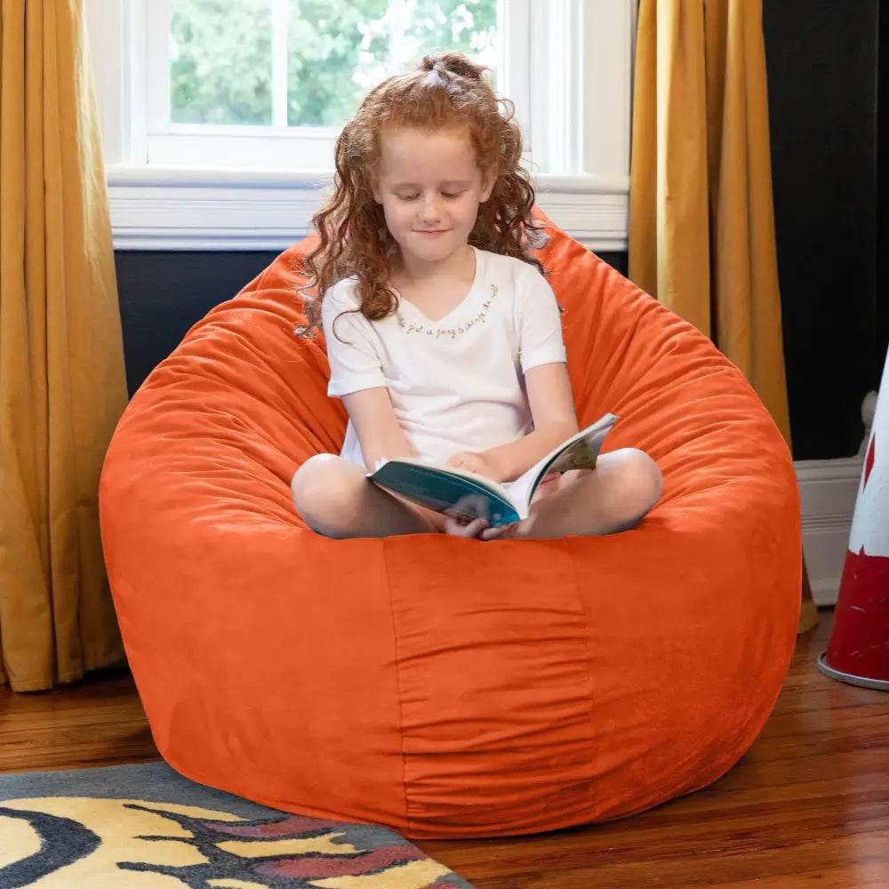 Orange Burst Beanbag: Plunge Into Comfort! - Estalios